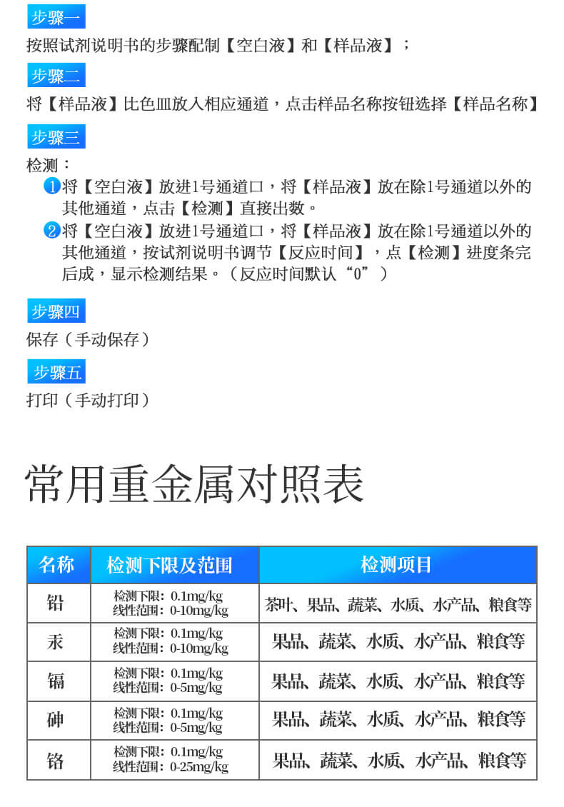 便攜式食品重金屬速測(cè)儀